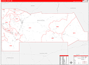 San Miguel County Wall Map Red Line Style